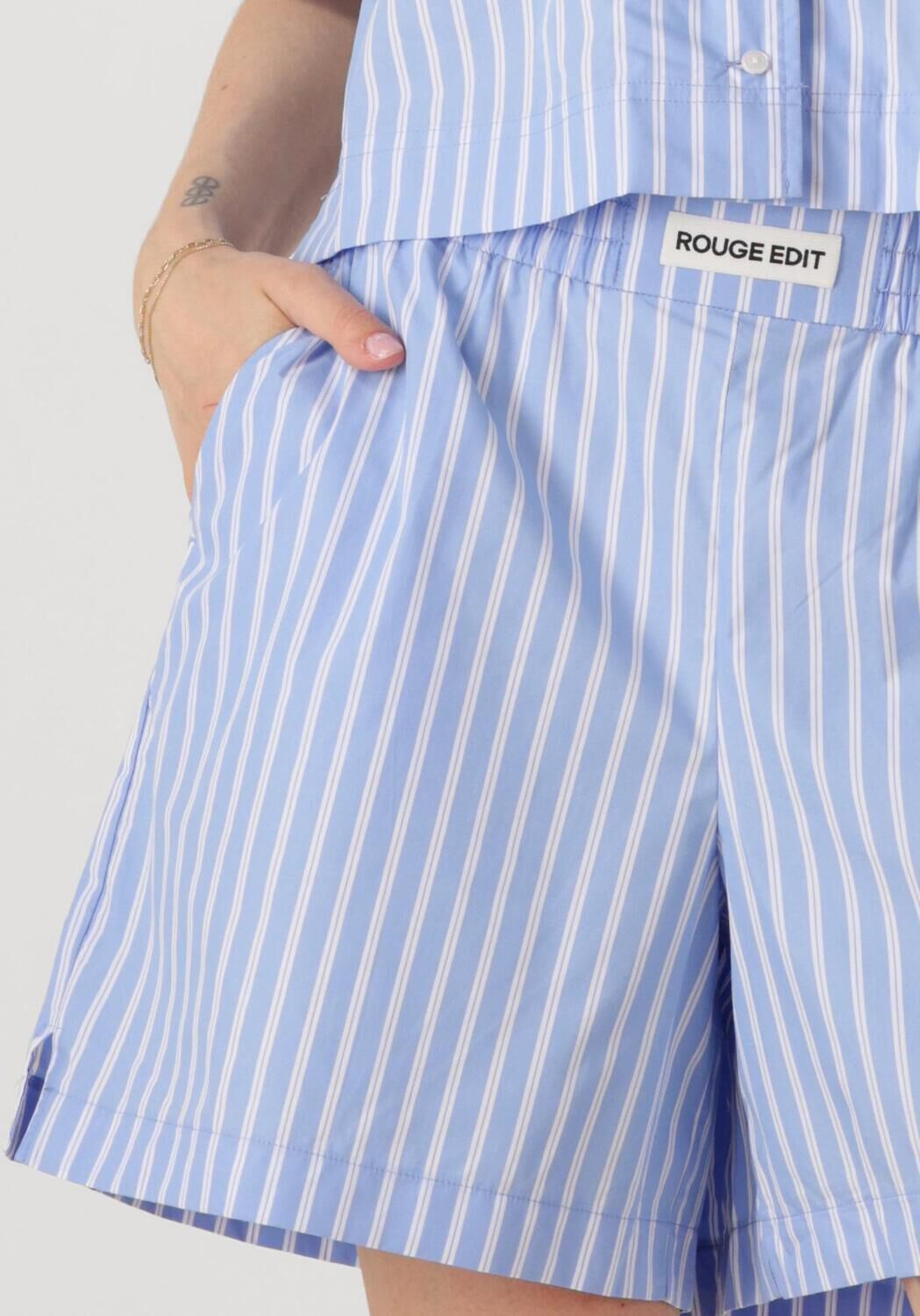 ROUGE EDIT Dames Broeken Roushona Hw Wf Shorts Lichtblauw