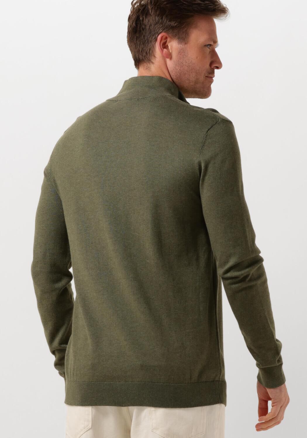 SELECTED HOMME Heren Truien & Vesten Slhberg Half Zip Cardigan Noos Groen