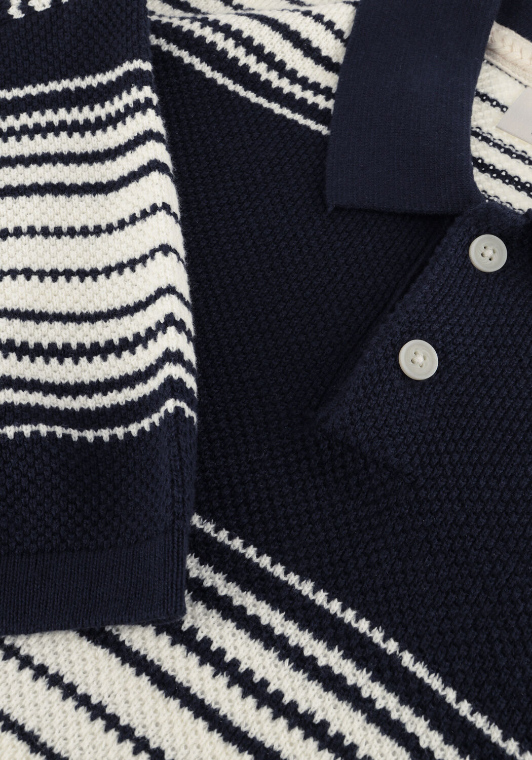 Donkerblauwe ANERKJENDT Polo AKSEB STRIPE POLO SS KNIT - large