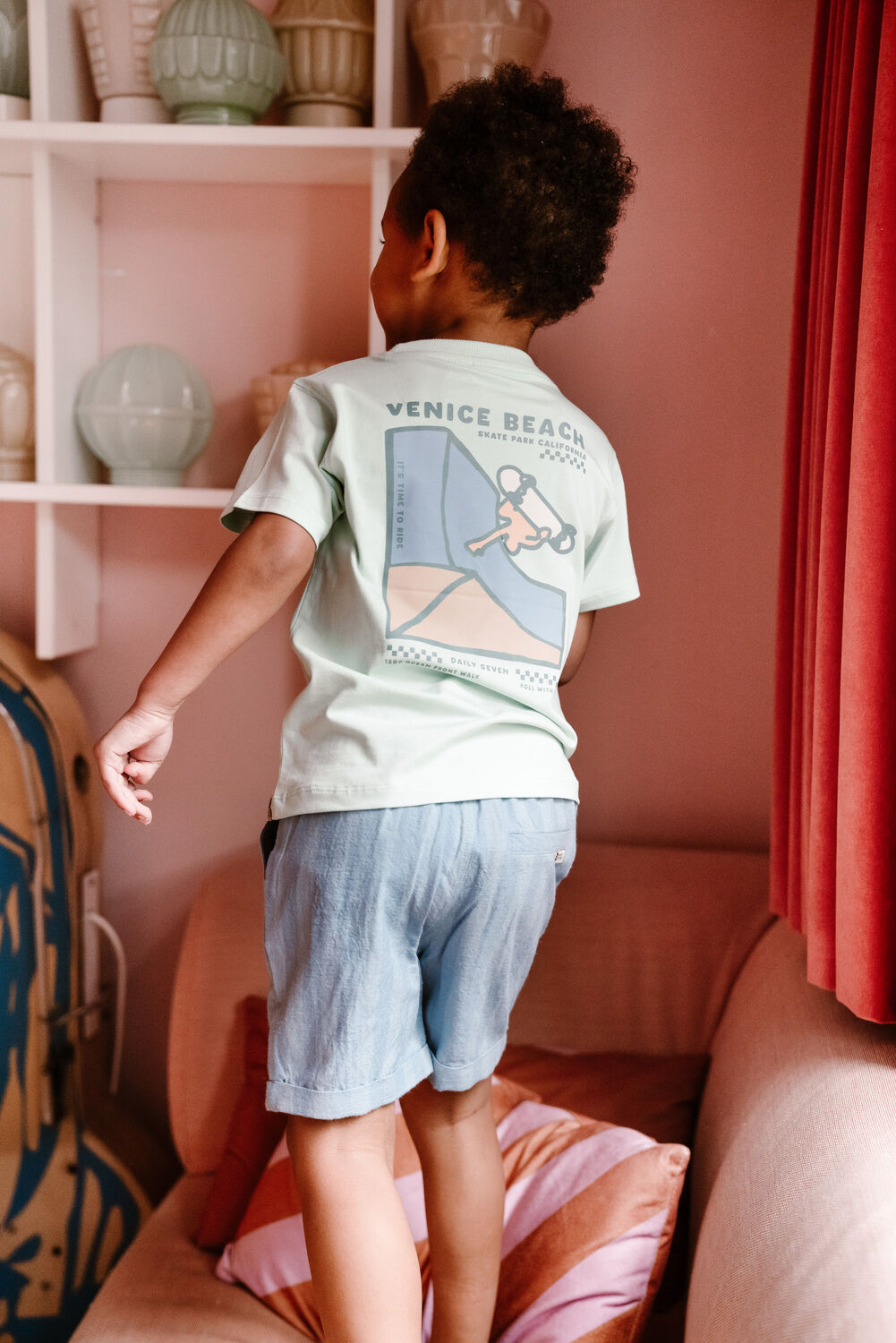 DAILY7 Jongens Polo's & T-shirts T-shirt Backprint Mint