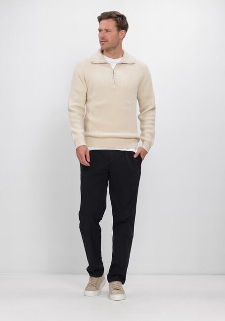 Creme PROFUOMO Trui PULLOVER HALF ZIP HEAVY WOOL - large