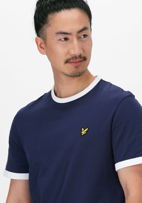 Blauwe LYLE & SCOTT T-shirt RINGER T-SHIRT - large