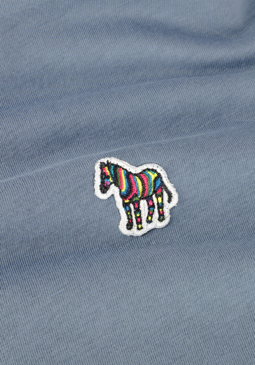 Lichtblauwe PS PAUL SMITH T-shirt MENS SS REG FIT TSHIRT ZEBRA BADGE - large