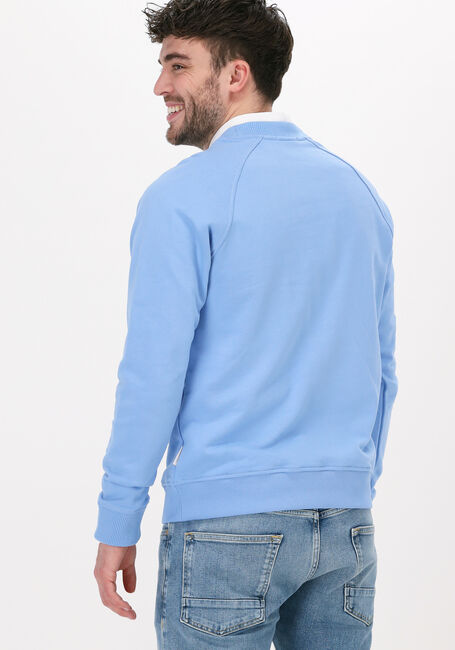Lichtblauwe SCOTCH & SODA Sweater CREWNECK LOGO FELPA SWEATSHIRT IN ORGANIC COTTON - large