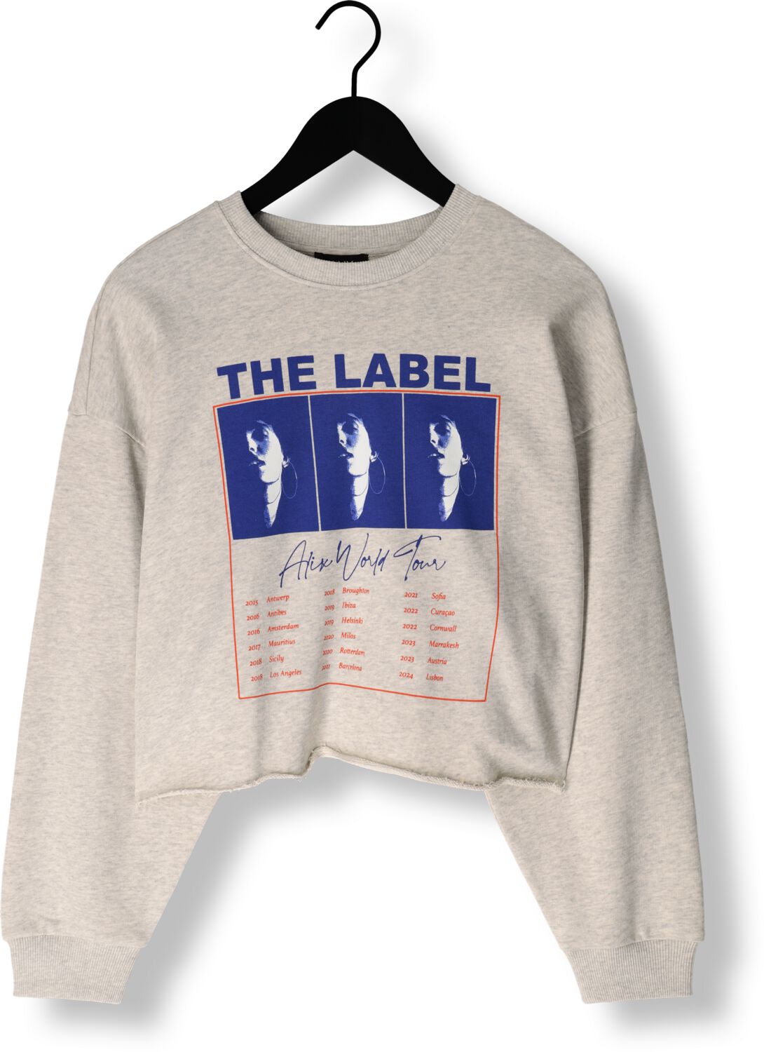 ALIX THE LABEL Dames Truien & Vesten Ladies Knitted Cropped World Tour Sweater Grijs