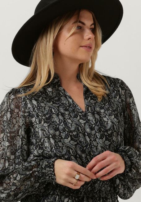 Zwarte NEO NOIR Mini jurk PORTO EASY PAISLEY DRESS - large