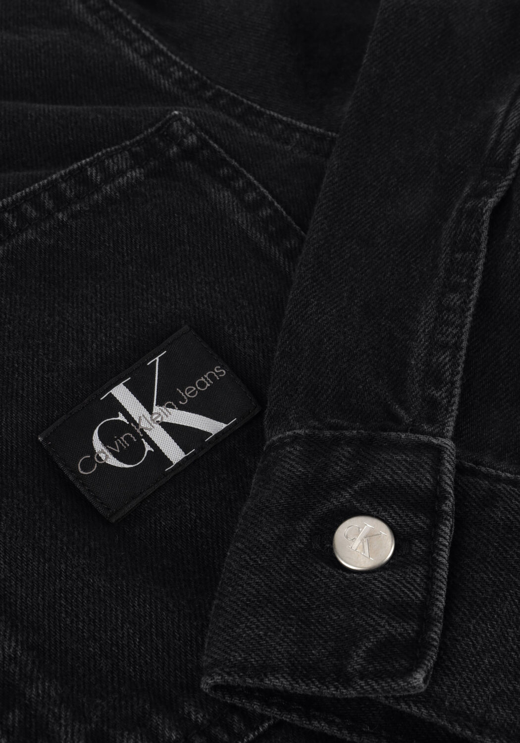 Zwarte CALVIN KLEIN Mini jurk BELTED UTILITY DENIM SHIRT DRESS - large