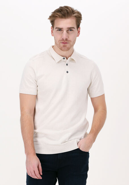 Gebroken wit SELECTED MEN Polo SLHBERG SS POLO NECK B - large