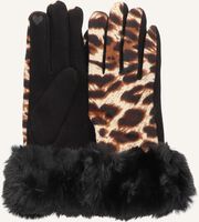 Zwarte YEHWANG Handschoenen LEOPARD & FUR - medium