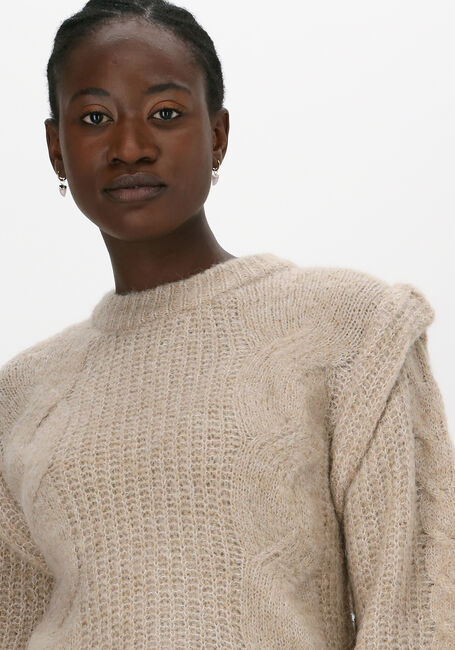 Taupe OBJECT Trui PEACHES KNIT PULLOVER - large