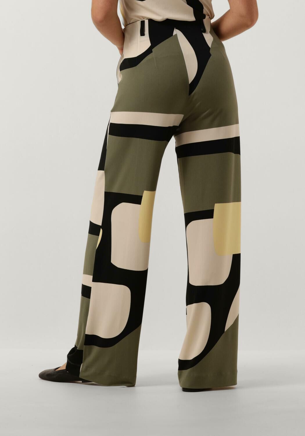 VANILIA Dames Broeken 60s Print Pants Ecru