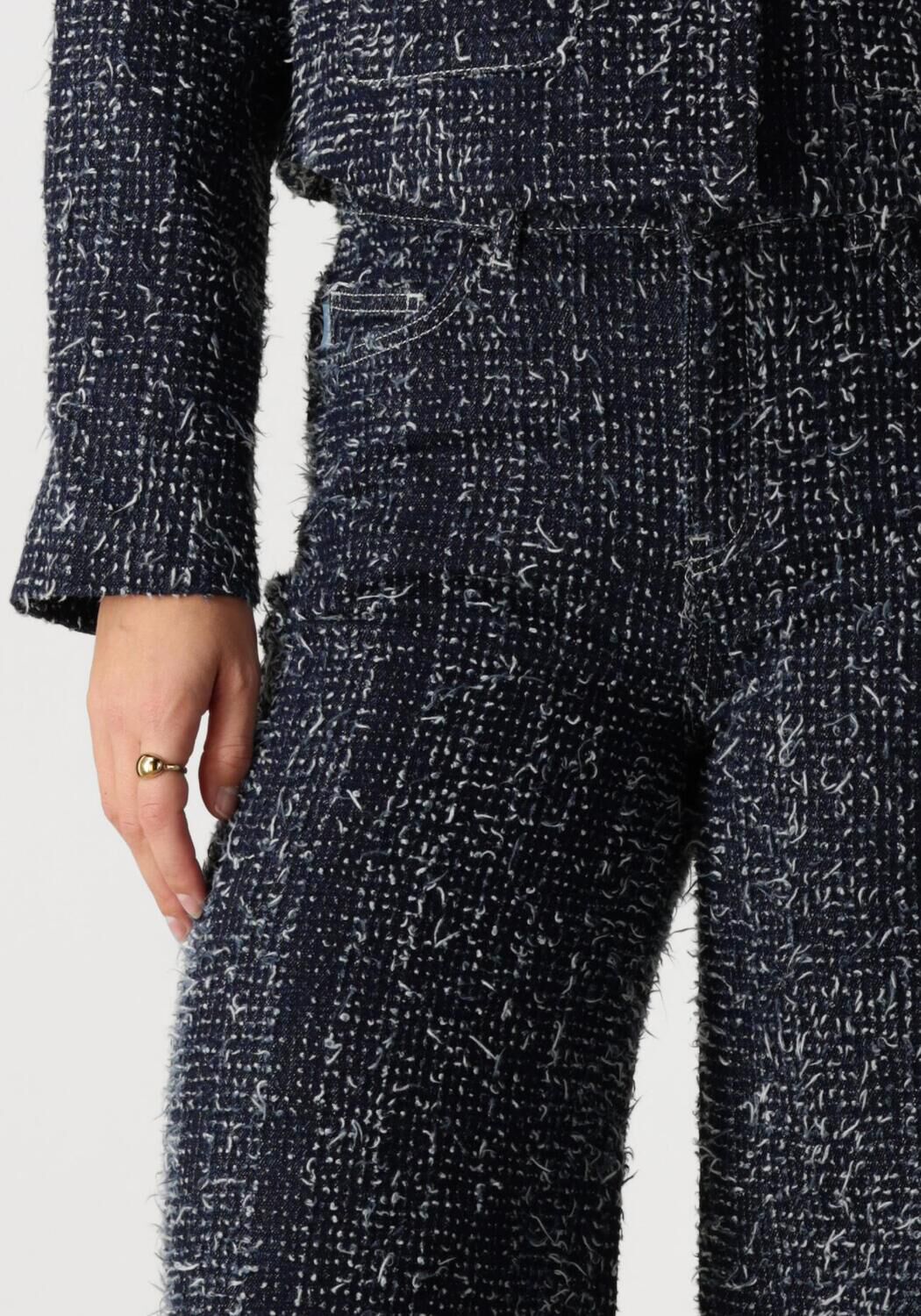 FABIENNE CHAPOT Dames Jeans Thea Wide Leg Tweed Jeans Blauw
