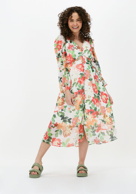 Gebroken wit NA-KD Midi jurk BUTTON FRONT SLIT DRESS - large