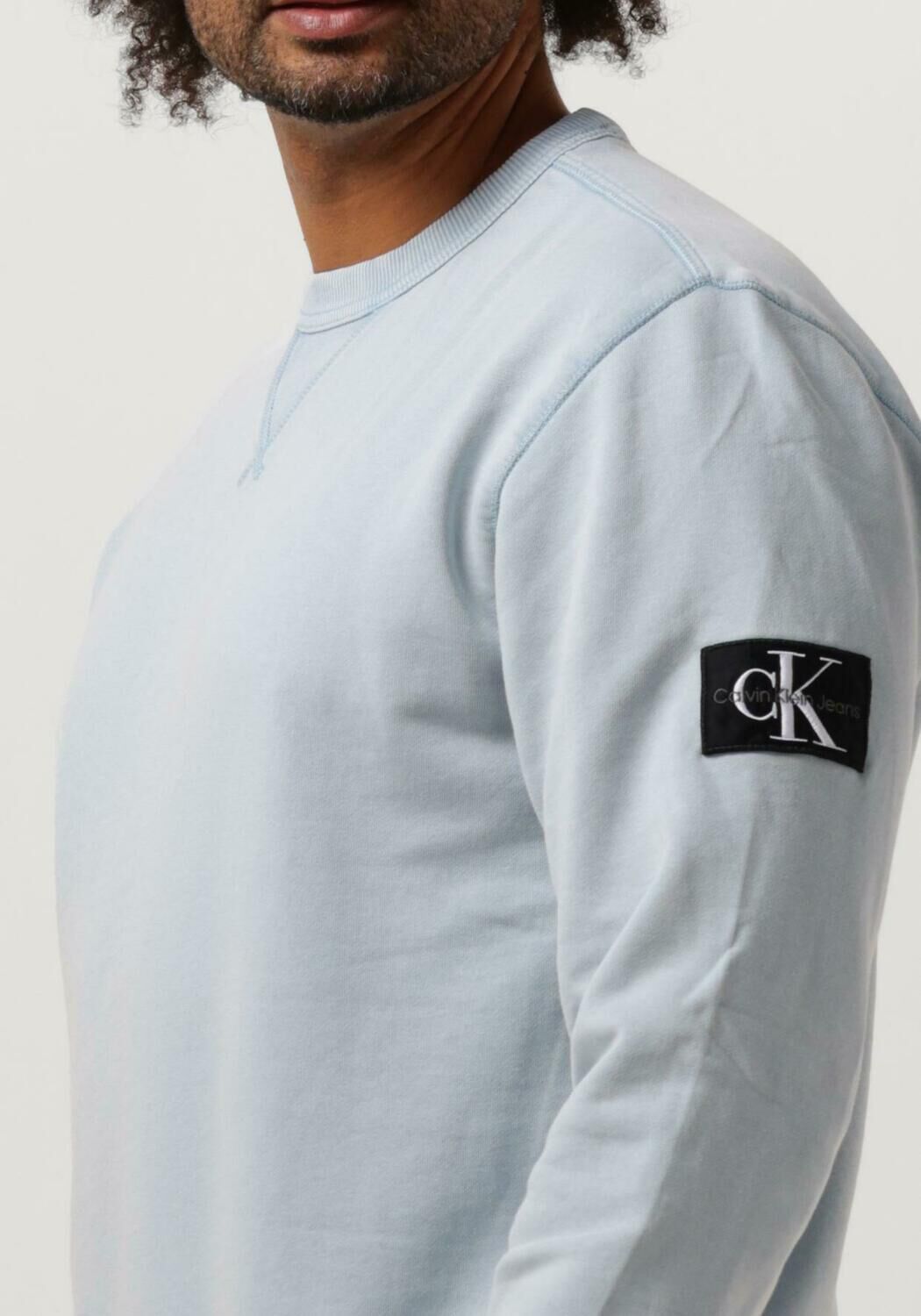 CALVIN KLEIN Heren Truien & Vesten Washed Badge Crew Neck Blauw