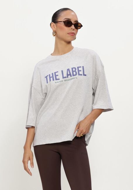 Grijze ALIX THE LABEL Tops & T-shirts LADIES KNITTED THE LABEL OVERSIZED T-SHIRT - large