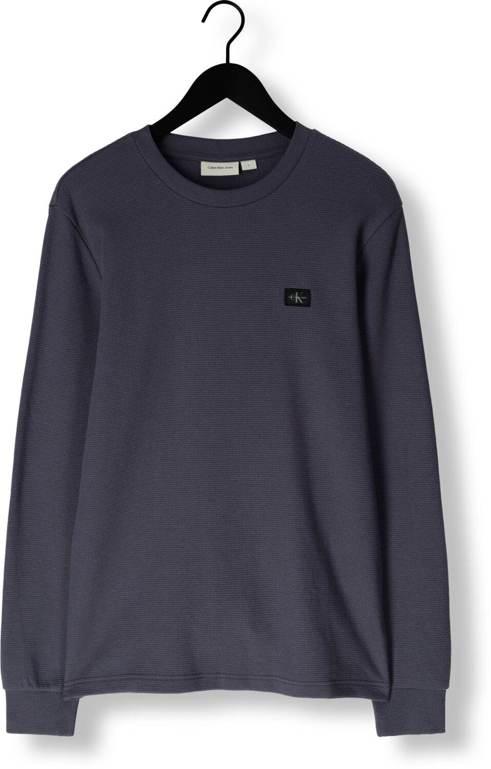 CALVIN KLEIN Heren Truien & Vesten Woven Label Waffle Ls Tee Blauw