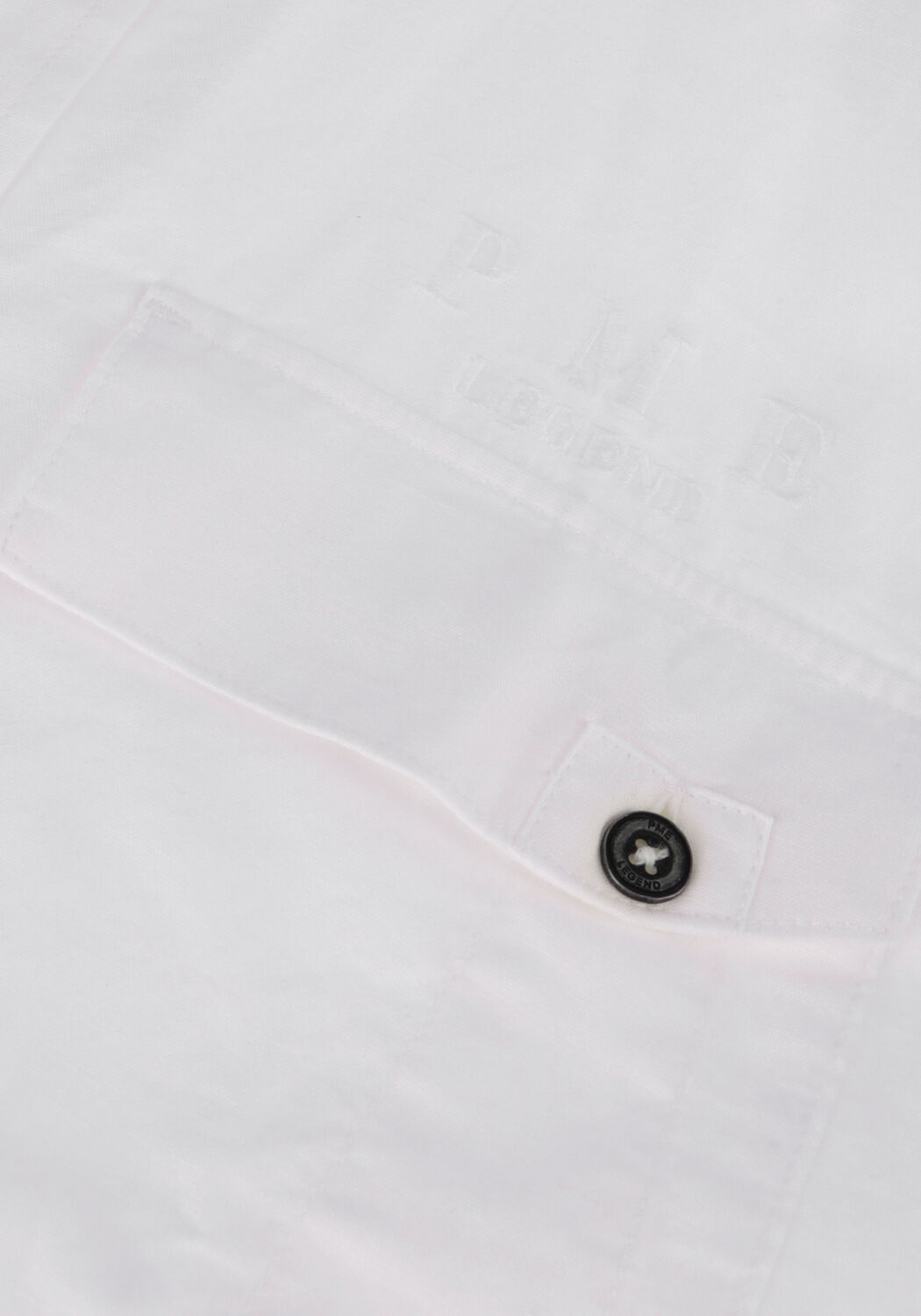 Witte PME LEGEND Casual overhemd SHORT SLEEVE SHIRT CTN LINEN CARGO WALKER - large