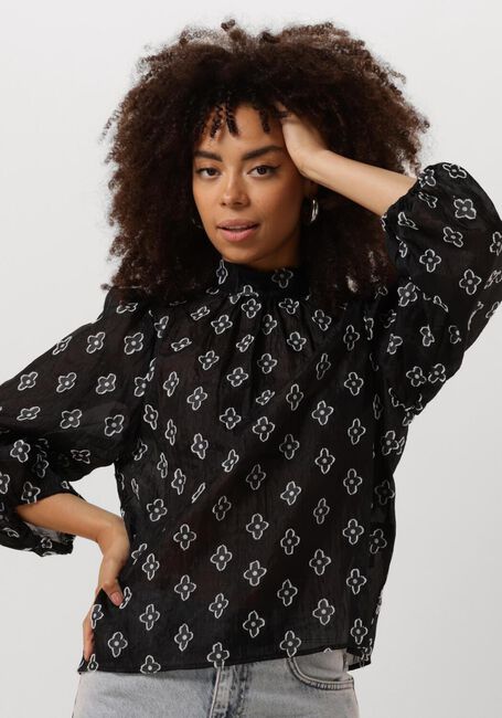Zwarte MINUS Blouses AGINA ROUND NECK BLOUSE - large