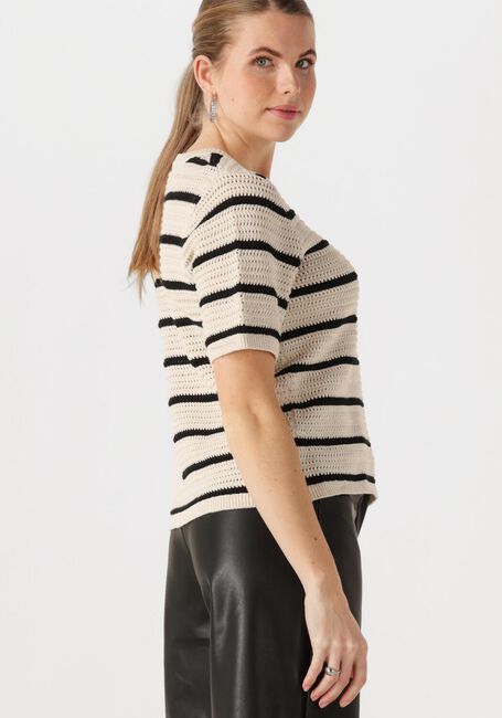Zwarte SELECTED FEMME T-shirt SLFVINNA SS STRUCTURE KNIT O-NECK - large