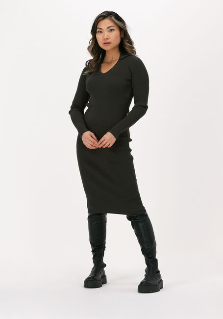 Donkergroene MSCH COPENHAGEN Midi jurk AGGIE HARIKE V NECK DRESS - large