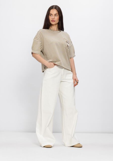 Beige SUMMUM Tops & T-shirts TOP STRIPED SCUBA - large