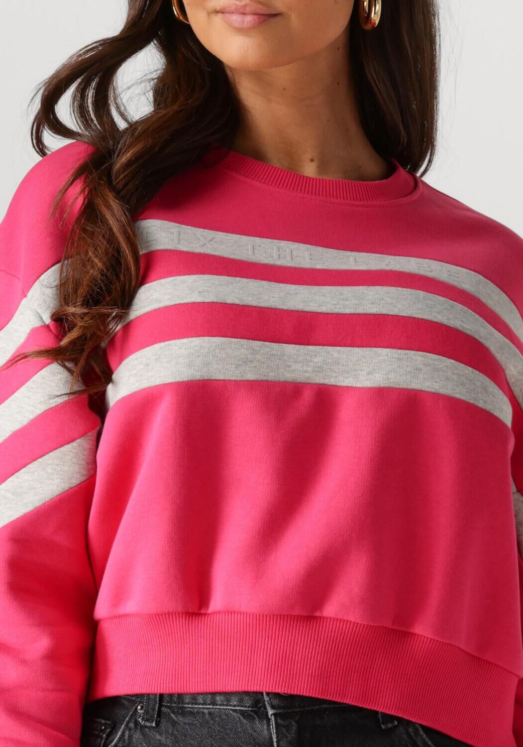 ALIX THE LABEL Dames Truien & Vesten Ladies Knitted Cropped Sweater Roze