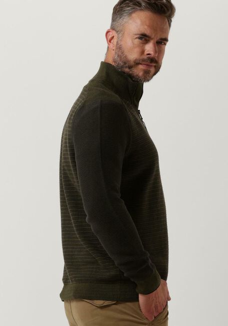Groene PME LEGEND Trui HALF ZIP COLLAR COTTON KNIT - large
