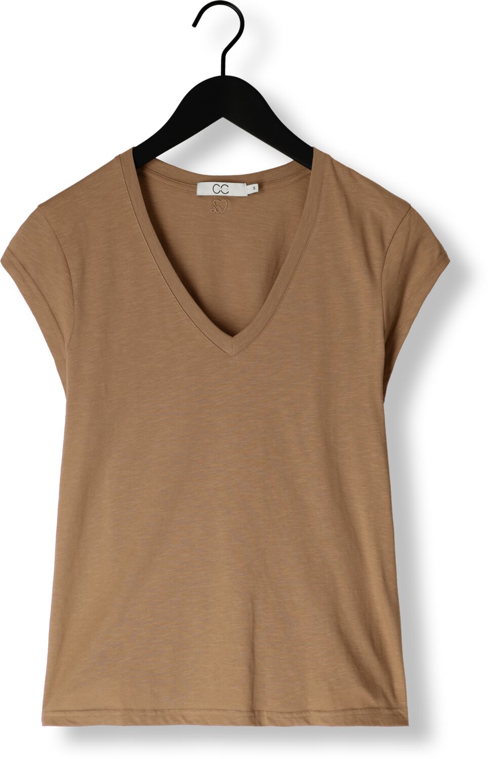 CC HEART Dames Tops & T-shirts Basic V-neck T-shirt Zand