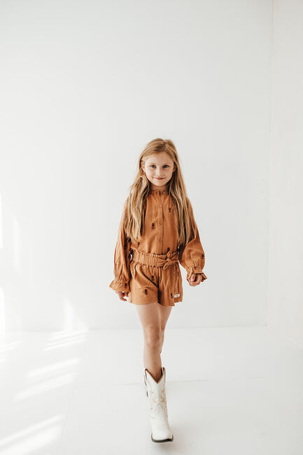 Camel BAJE STUDIO Blouses WOVEN ALL-OVER EMBRO BLOUSE - large