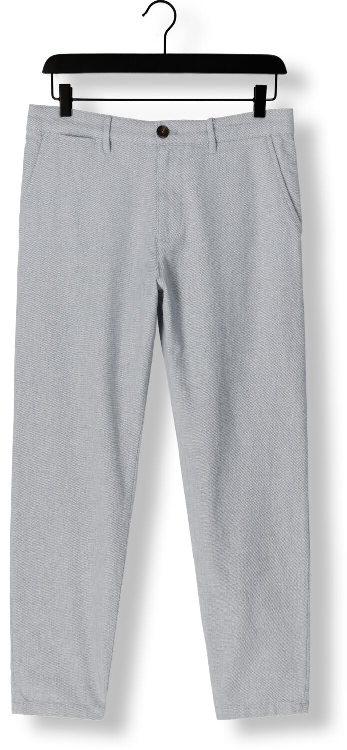 SELECTED HOMME Heren Broeken Slh175-slim Miles Structure Dyed Pant Lichtgrijs