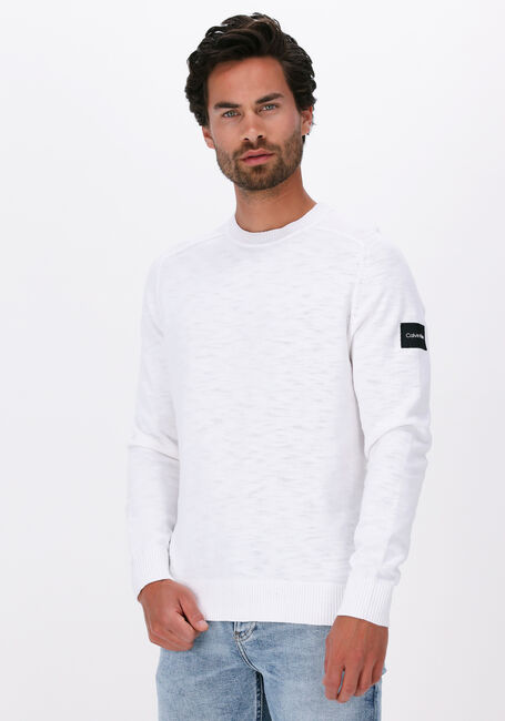 Witte CALVIN KLEIN Trui SLUB TEXTURE SWEATER - large