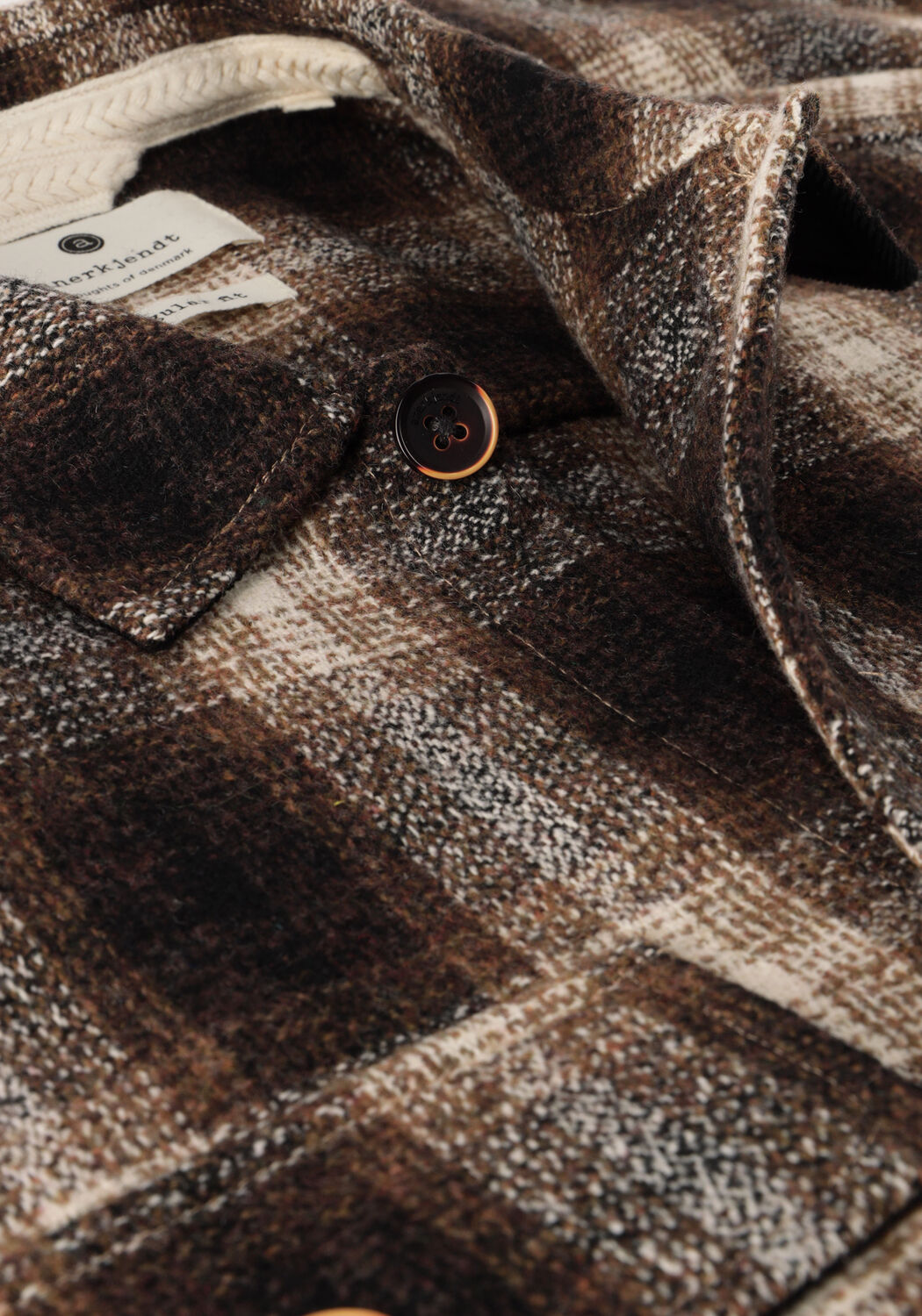 Bruine ANERKJENDT Overshirt AKLION HEAVY CHECK OVERSHIRT - large