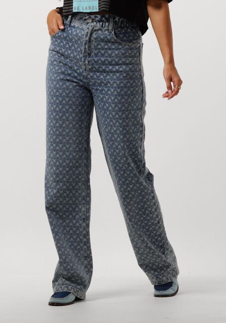 Blauwe ALIX THE LABEL Wide jeans LADIES WOVEN BULL JACQUARD DENIM - large