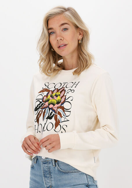 Gebroken wit SCOTCH & SODA Sweater REGULAR CREWNECK SWEAT WITH EM - large