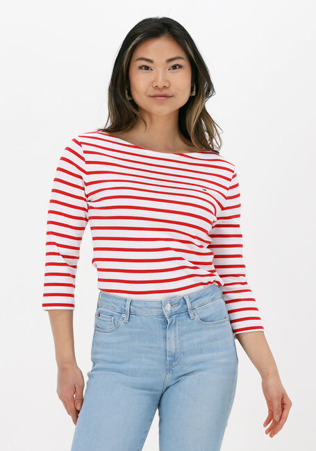 Witte TOMMY HILFIGER Top SLIM STP BOAT-NK TOP - large