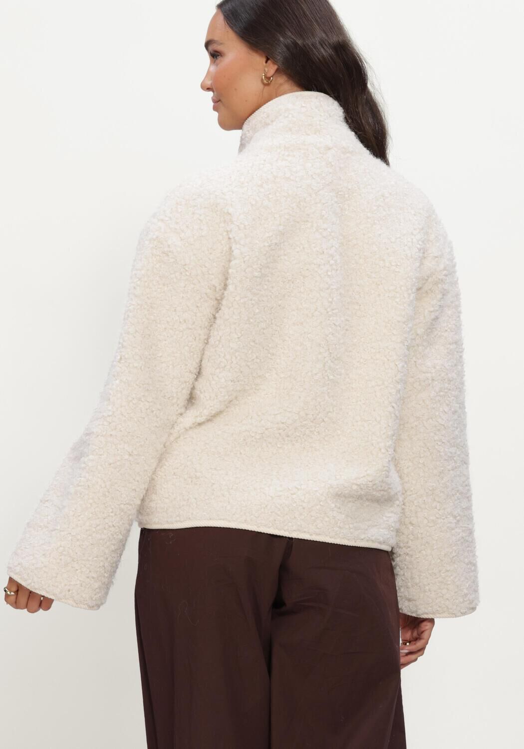 Ecru OBJECT Teddy jas OBJIDUNA SHORT JACKET - large