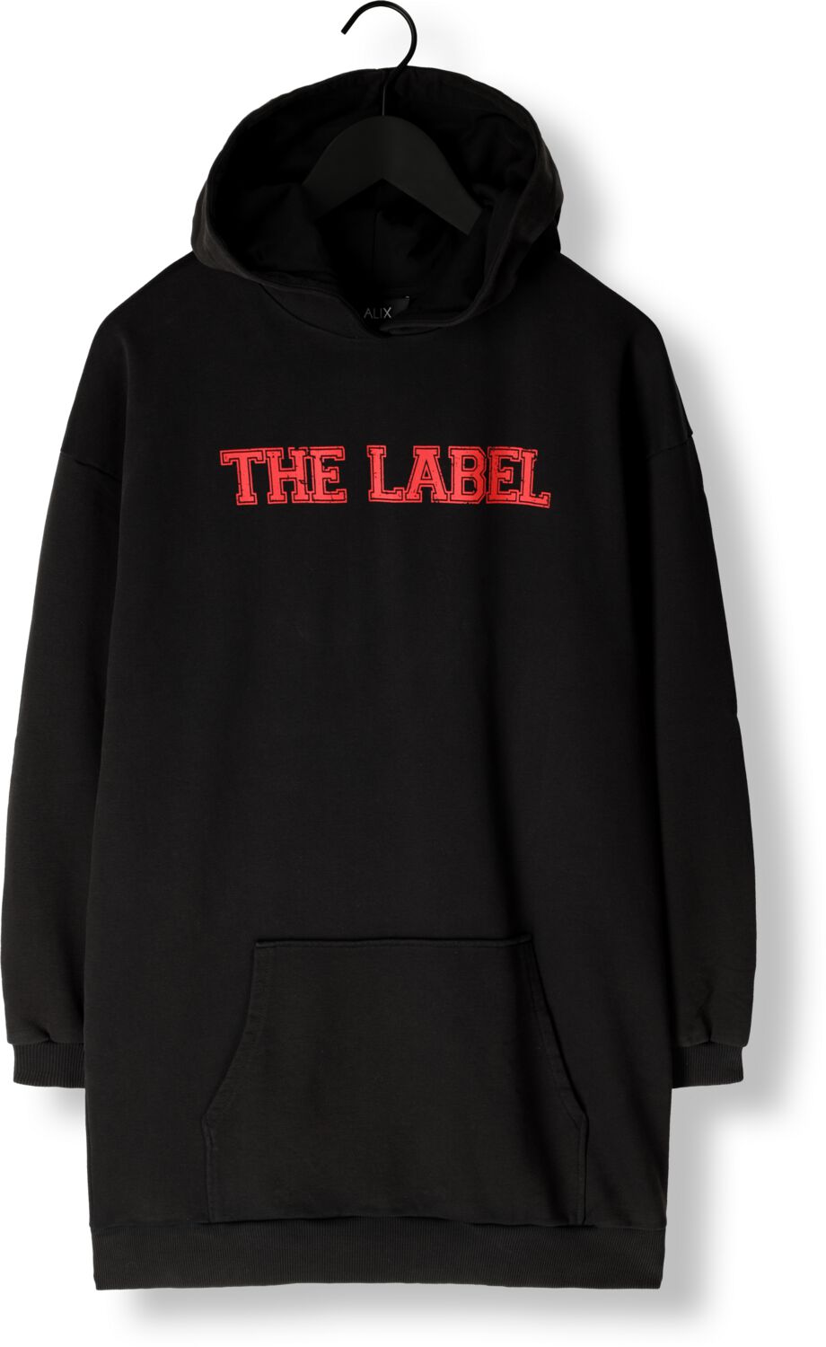 ALIX THE LABEL Dames Jurken Ladies Knitted Hooded Sweat Zwart