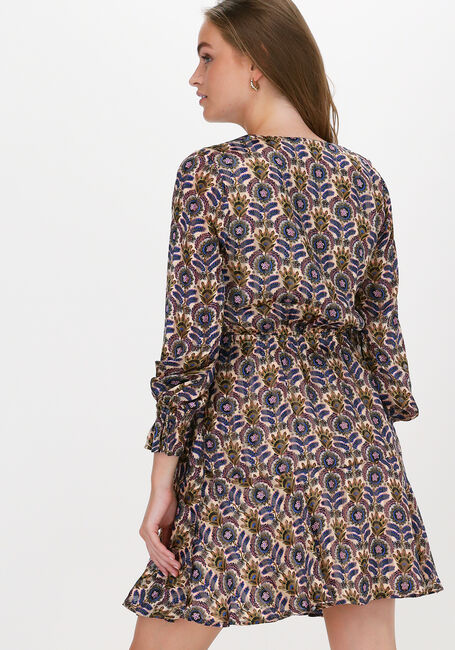 Paarse SCOTCH & SODA Mini jurk PRINTED LONG-SLEEVED MINI-DRES - large