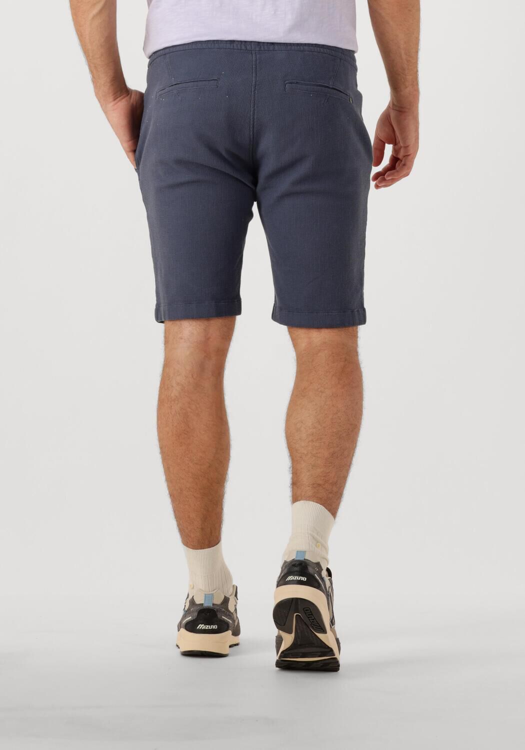 CAST IRON Heren Broeken Chino Shorts Waffle Structure Donkerblauw