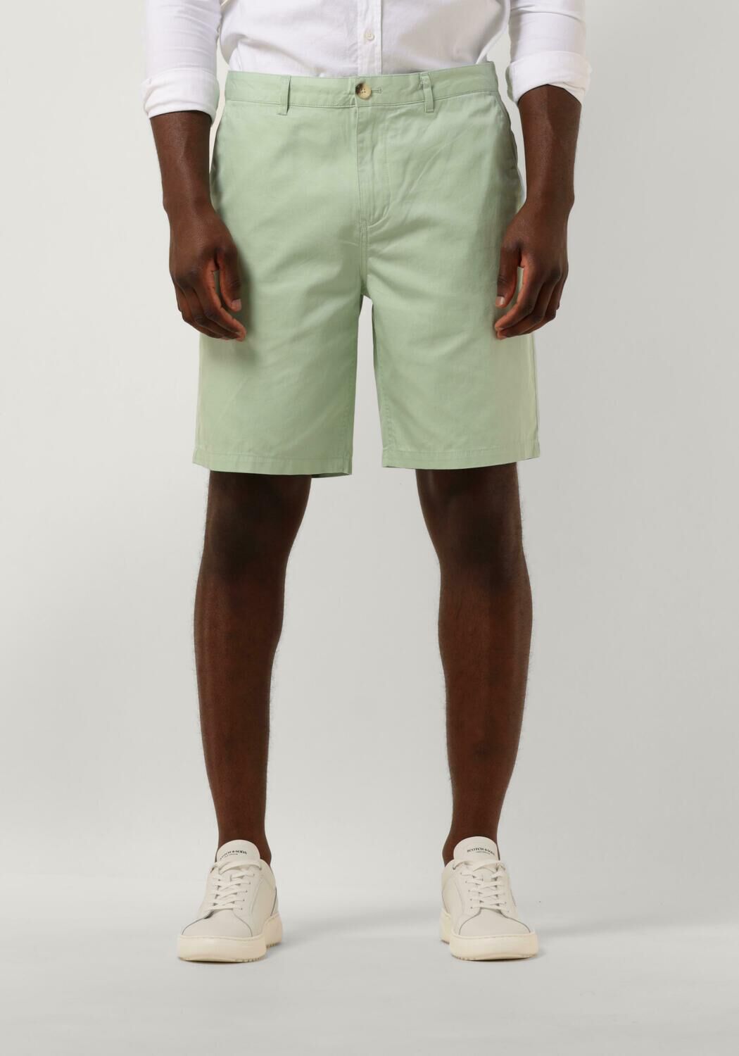 SCOTCH & SODA Heren Broeken Stuart Garment-dyed Cotton-blend Twill Short Groen