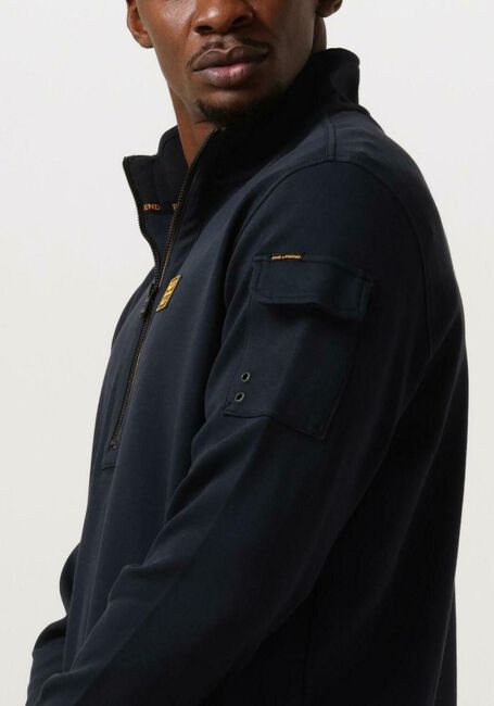 Donkerblauwe PME LEGEND Trui HALF ZIP COLLAR INTERLOCK JERSEY - large
