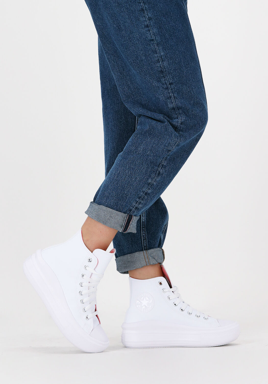 Witte converse hoog store