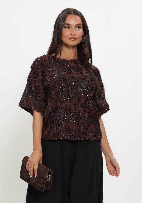 Bruine Y.A.S. Top YASELYSIA 3/4 SEQUIN TOP - large