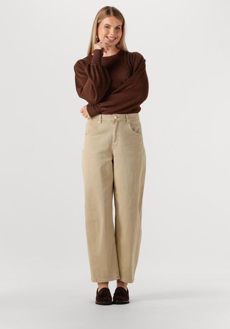 Bruine MINUS Top LIVA METALLIC LONG SLEEVE - large