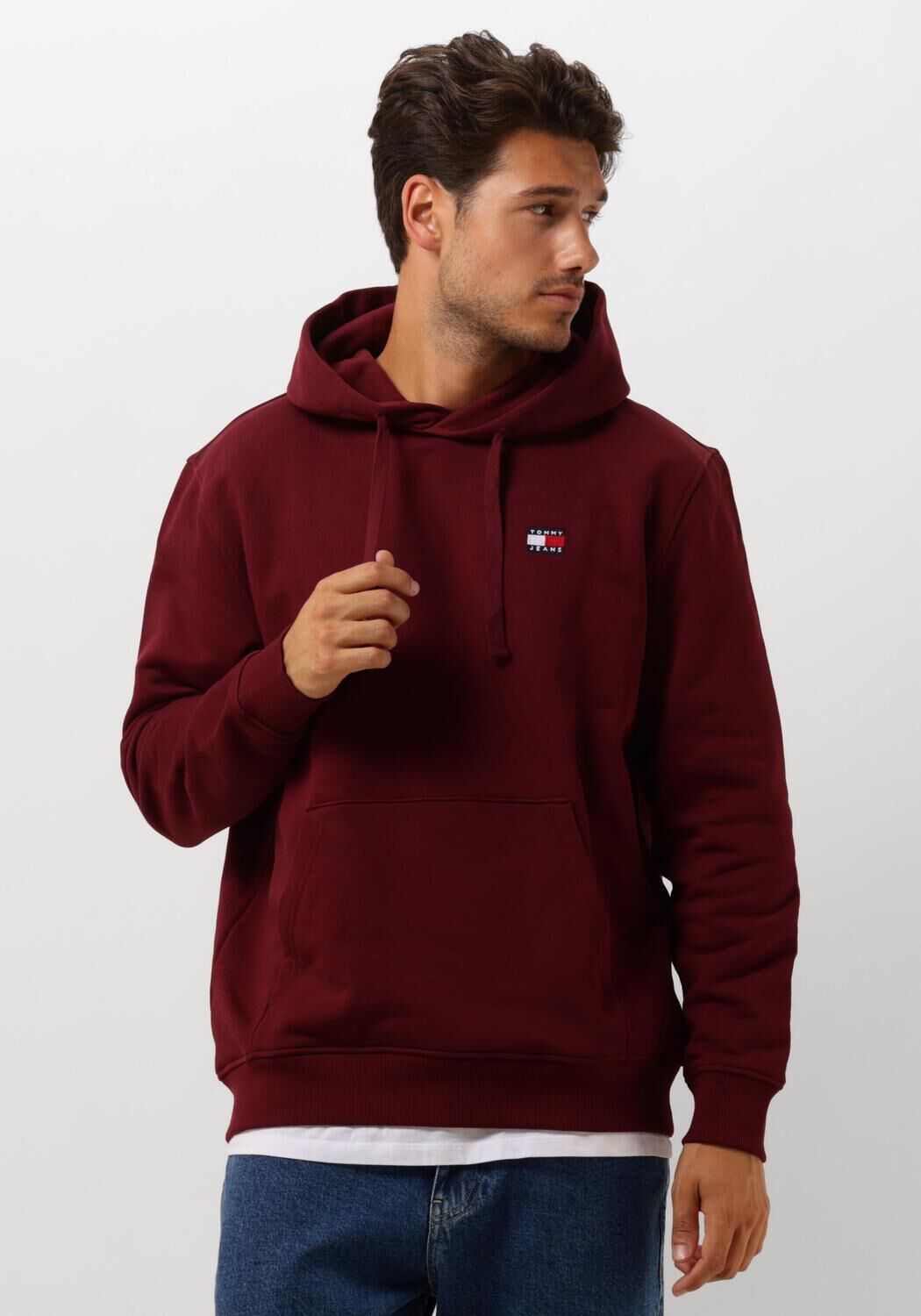 TOMMY JEANS Heren Truien & Vesten Tjm Reg Badge Hoodie Ext Paars