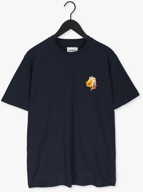 Donkerblauwe WOODBIRD T-shirt JOON FLOW TEE - large