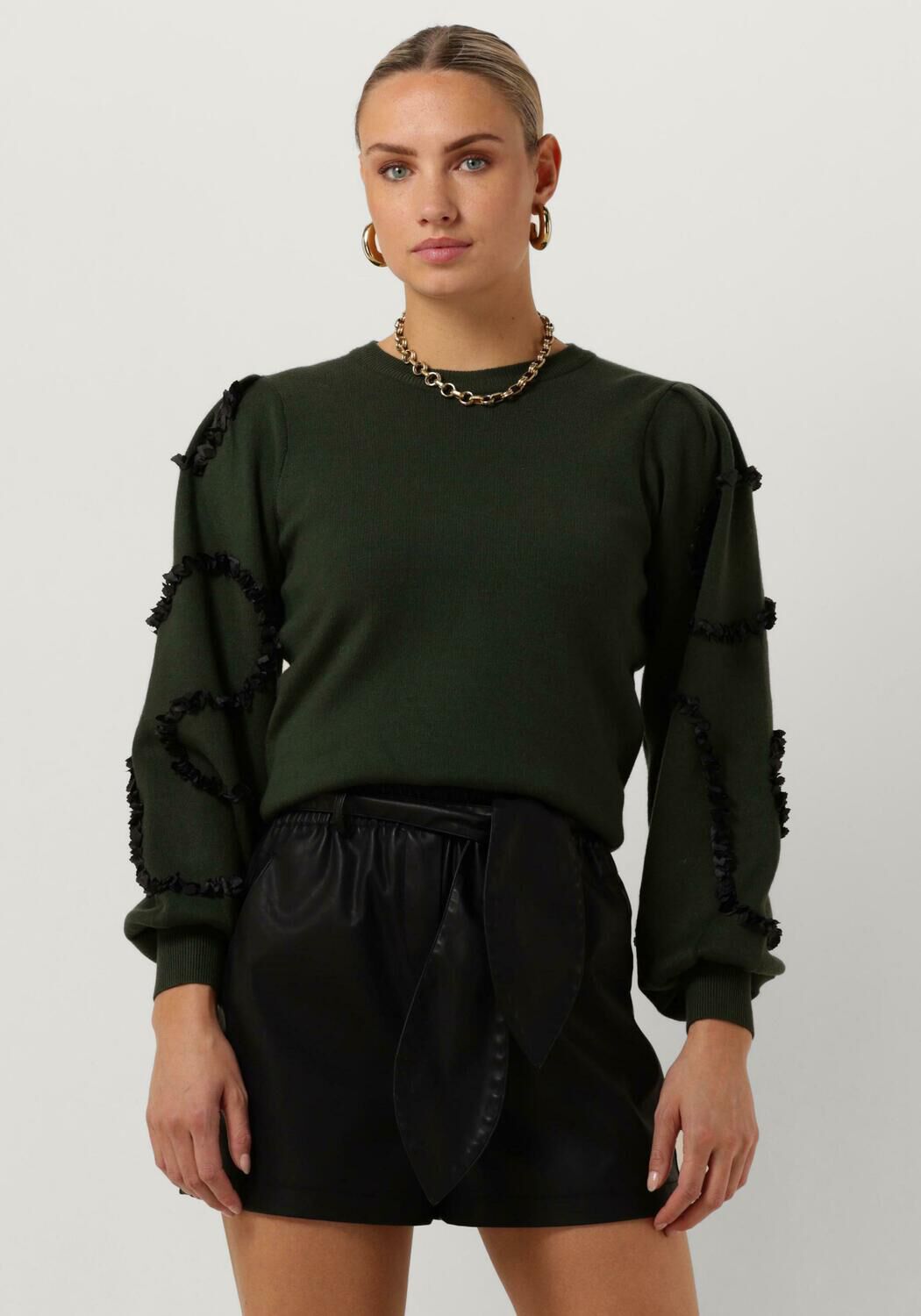 OBJECT Dames Truien & Vesten Objdidi L s O-neck Knit Pullover Donkergroen