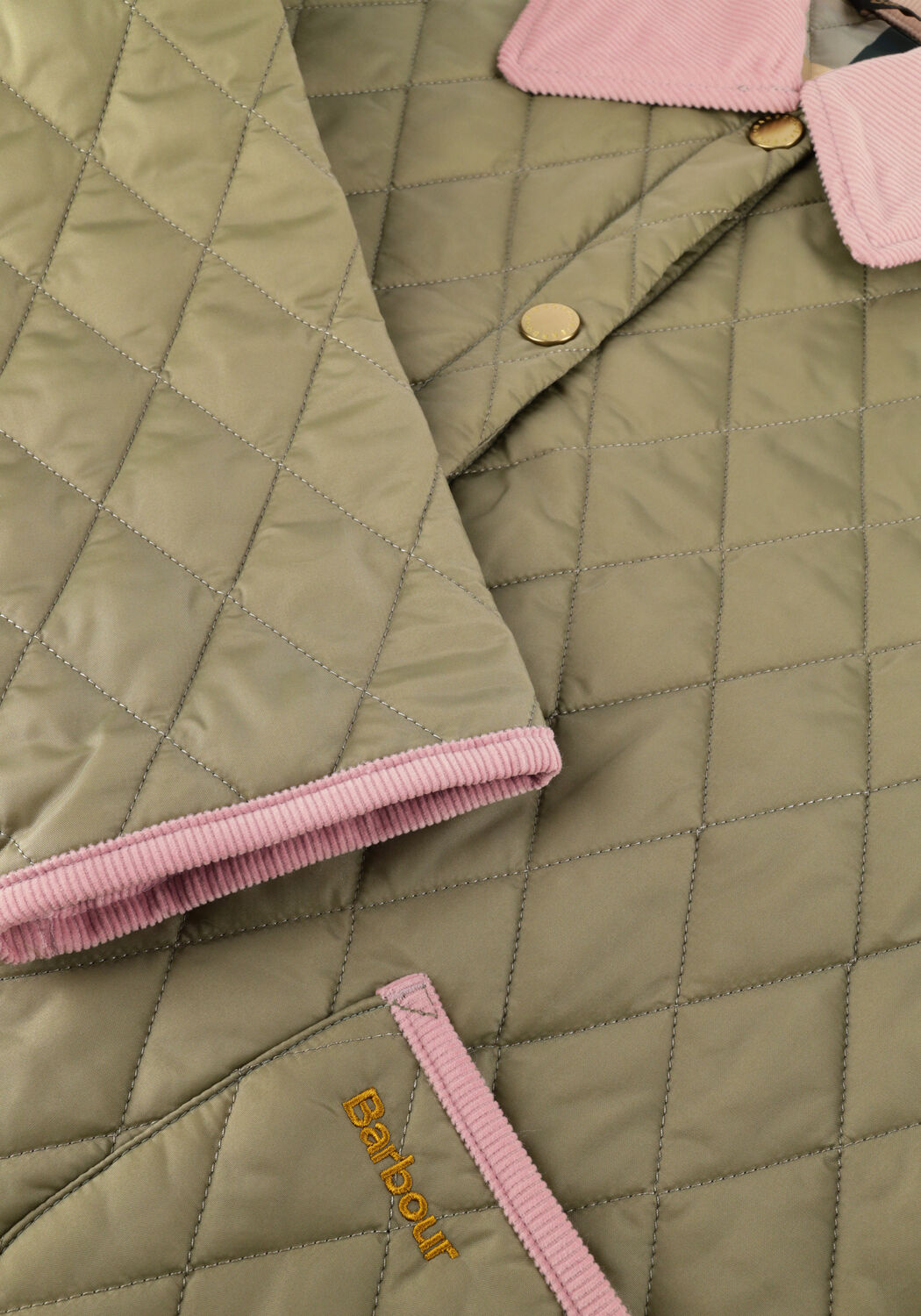 Groene BARBOUR Gewatteerde jas ICONS CROPPED LEDDESDALE QUILTED JACKET - large