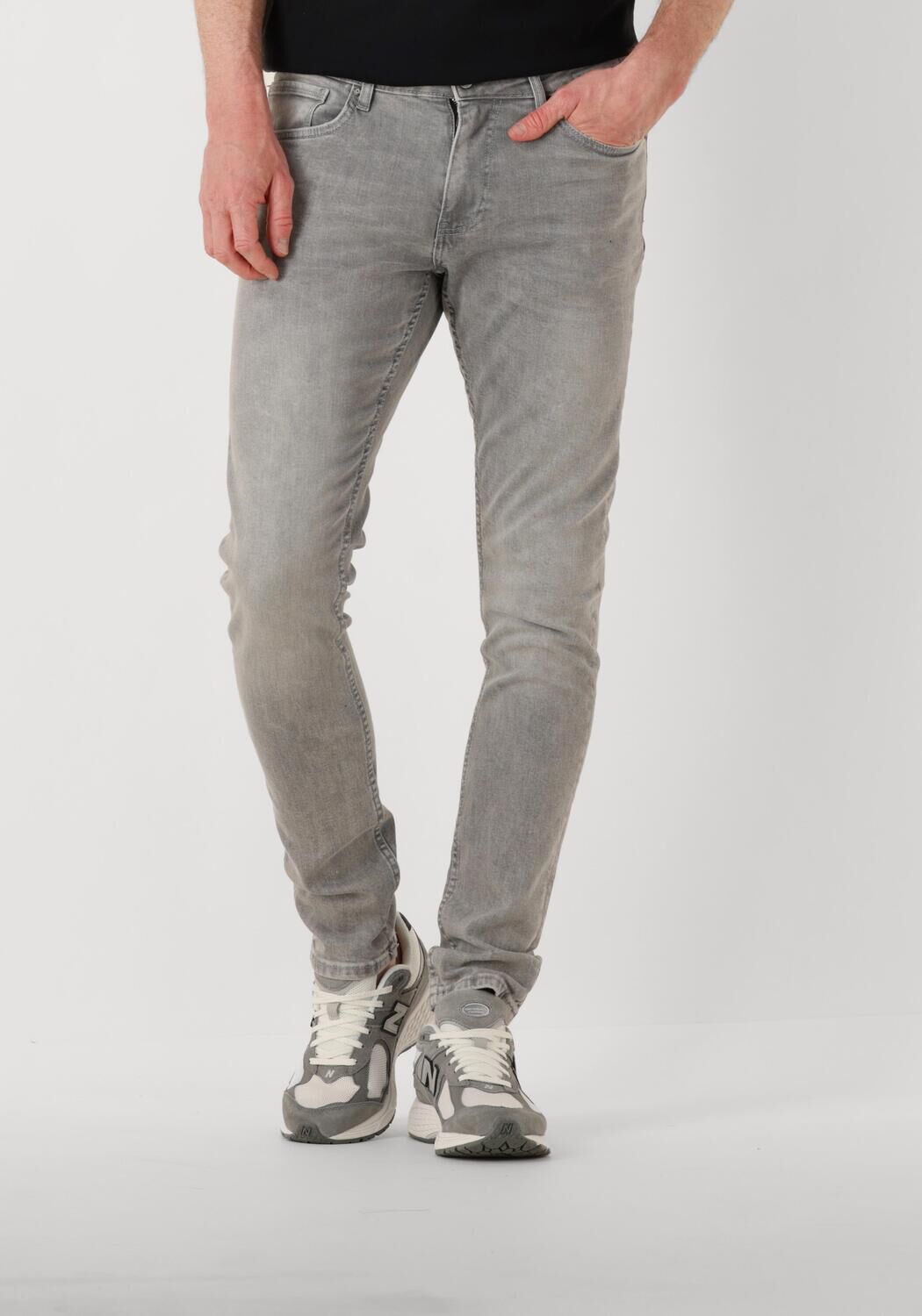 PURE PATH Heren Jeans The Jone Skinny Fit Jeans Grijs