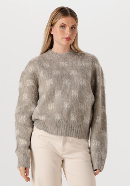 Taupe STUDIO AR Trui ALYSSA BRUSHED KNIT - large